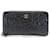 Chanel CC Camellia geprägte Geldbörse mit umlaufendem Reißverschluss A82281 Schwarz Leder  ref.1116100