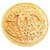 Chanel 94Un broche CC bizantino de oro con medallón redondo Gold hardware Chapado en oro  ref.1116180