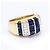 Autre Marque Weißgoldring mit Baguette-Saphiren Blau Golden - Ansicht 2