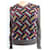 Chanel 15Un maglione con fiori di velluto grigio FR 40 Multicolore Seta Cachemire Lana  ref.1116487
