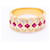 Autre Marque Ring mit Rubinen und Diamanten Weiß Rot Golden Gelbes Gold  ref.1116505
