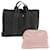 Hermès HERMES Pouch Tote Bag Canvas 2Set Gray Pink Auth bs8795 Grey Cloth  ref.1116577
