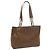 CHANEL Borsa a tracolla con catena Pelle verniciata Marrone CC Auth bs9580