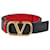 Valentino Black/Red VLogo Reversible Belt Leather  ref.1117045