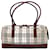 Burberry shoulder bag in burgundy check canvas and leather Beige Cloth  ref.1117056