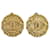 Chanel Gold CC Clip On Earrings Golden Metal Gold-plated  ref.1117157