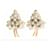 NEUE DOLCE & GABBANA „Sizilien“-Ohrringe, Goldmessing, Blumenmuster, weiße Perle, großer Clip auf Sizilien Golden Metall  ref.1118346