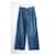 Chanel SS08 Jeans in denim chambray a gamba larga Blu Cotone  ref.1118409