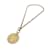 Chanel Colar de corrente de metal dourado vintage medalhão com logotipo CC  ref.1118612
