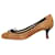 Christian Louboutin Zapatos de tacón de gamuza con detalle de lazo color camel - talla UE 36.5 Camello Suecia  ref.1119018