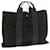 Hermès HERMES cabas MM Tote Bag Toile Noir Gris Auth ti1261  ref.1119148