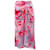 Pinko rosa rosa / Falda midi con print de flores multicolor morado Púrpura Poliéster  ref.1119302