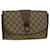 GUCCI GG Canvas Web Sherry Line Clutch Bag PVC Leather Beige Green Auth 58276 Red  ref.1119595