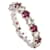 Autre Marque Ring alliance 10 DIAMONDS AND RUBY STACKABLE T54 WHITE GOLD 18K WHITE GOLD RING Silvery  ref.1120167