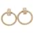 CHANEL CREOLE PEARL & STRASS EARRINGS GOLD METAL LOOPS EARRINGS Golden  ref.1120215