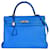 Hermès Hermes Kelly 35 Azul Couro  ref.1120652