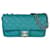 Classique Chanel Double Flap Cuir Vert  ref.1120656