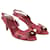 Hermès Rote Nacht-Sandalen mit Knöchelriemen Leder  ref.1121155