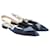 Blaue J'adior Ribbon Slingback-Schuhe mit spitzer Zehenpartie Leinwand  ref.1121164