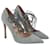 Valentino Zapatos de tacón grises con puntera en punta y envoltura en el tobillo Rockstud Suecia  ref.1121171