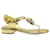 Sandales à bride en T Chanel Camelia en cuir doré  ref.1121309