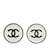 Chanel Boucle d'oreilles CC à Clip  Métal Email Argenté  ref.1121454