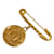 Broche de alfinete de segurança Chanel CC Coin Broche de metal em bom estado Dourado  ref.1121472
