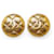 Chanel Gold CC Clip On Earrings Golden Metal Gold-plated  ref.1121572