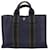Hermès Einkaufstasche Marineblau Leinwand  ref.1121684