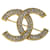 Timeless Chanel Logo CC Dourado Metal  ref.1121799