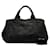 Prada Canapa Logo Denim Handbag Black  ref.1121873