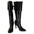 Alexander McQueen Black Leather Knee Height high heel Boots with laces  ref.1122194