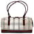 Burberry Burberry shoulder bag in burgundy check canvas and leather Beige Cloth  ref.1122806