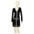 Temperley London Noir Soie Cachemire Tricot Beige Manches Longues Mini Robe taille M  ref.1122969