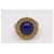 Autre Marque AZTEC Gold Ring with Lapis Lazuli Golden Navy blue Yellow gold  ref.1122992