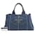 Prada Denim Canapa Logo Tote Bag B1872b Blue Cloth  ref.1123208