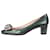 Christian Louboutin Green bow-detail metallic-finish heels - size EU 36.5 Leather  ref.1123406