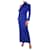Autre Marque Vestido largo de seda con abertura en los hombros en azul - talla UK 6  ref.1123458