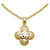 Chanel Gold CC Clover Pendant Necklace Golden Metal Gold-plated  ref.1123494