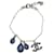 Pulsera de cadena con diamantes de imitación y gota CC plateada de Chanel Plata Metal  ref.1123555