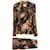 Traje de lana con estampado floral marrón de Moschino Multicolor  ref.1124640