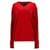 Tommy Hilfiger Mens Organic Cotton Silk V Neck Jumper Red  ref.1124740