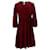 Vestido feminino Tommy Hilfiger manga três quartos com ajuste e flare em poliéster vermelho  ref.1124826
