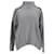 Suéter feminino Tommy Hilfiger com gola alta metálica e listra lateral em algodão cinza  ref.1124873