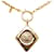 Chanel Gold CC Diamant-Anhänger-Halskette Golden Metall Vergoldet  ref.1125204