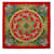 Hermès Lenço de seda Hermes vermelho Luna Park Verde Pano  ref.1125209