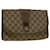 GUCCI GG Canvas Web Sherry Line Clutch Bag PVC Leather Beige Green Auth 58679 Red  ref.1126155