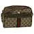 GUCCI GG Canvas Web Sherry Line Shoulder Bag PVC Leather Beige Green Auth 56454 Red  ref.1126188