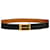 Hermès vintage two-tone leather belt from 1984 Black  ref.1126499