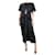 Altuzarra Vestido negro de seda con estampado floral - talla UK 10  ref.1126571